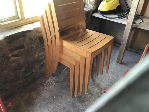 4 STURDY ASH TYPE CHAIRS