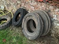 3 X RIBBED FRONT TRACTOR TYRES