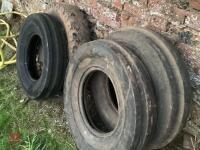 3 X RIBBED FRONT TRACTOR TYRES - 2