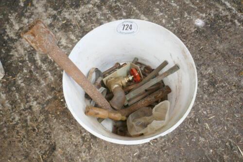 BUCKET OF COPPER PIPE ETC