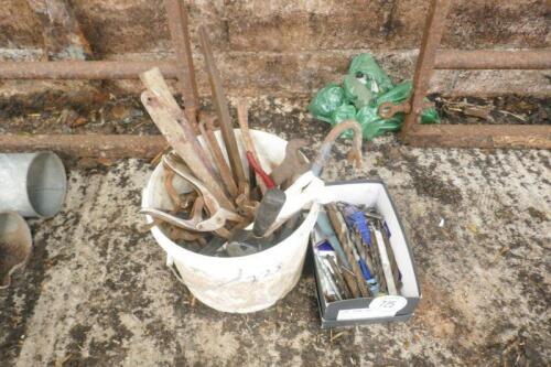 BUCKETS OF TOOLS AND DRILL BITS ETC