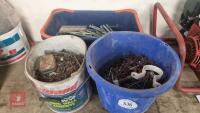 3 BUCKETS OF VARIOUS NAILS AND BOLTS