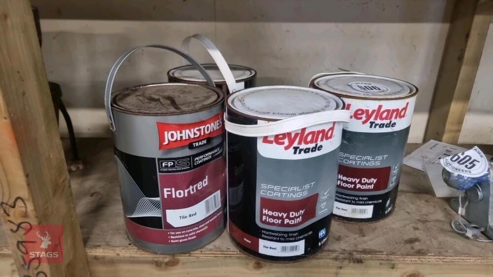 4 POTS OF FLOOR PAINT