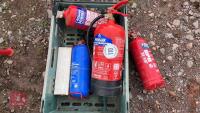 BOX OF FIRE EXTINGUISHERS - 6