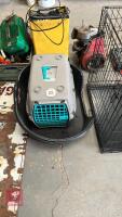 SMALL PLASTIC PET CARRIER AND BED