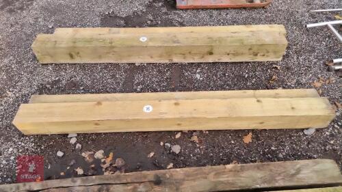 2 X 7' WOODEN GATE POSTS