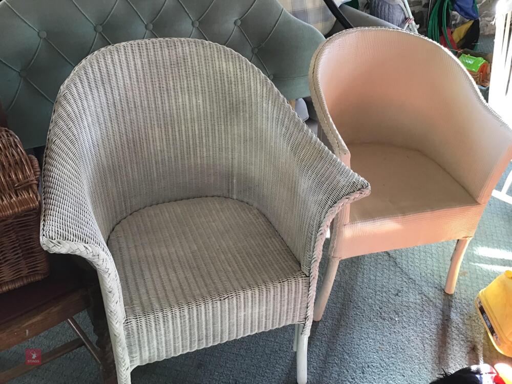 2 LLOYD LOOM BEDROOM CHAIRS