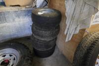 4 SMALL TRAILER WHEELS AND TYRES - 3