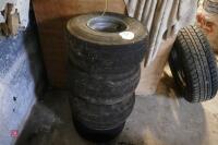 4 SMALL TRAILER WHEELS AND TYRES - 4