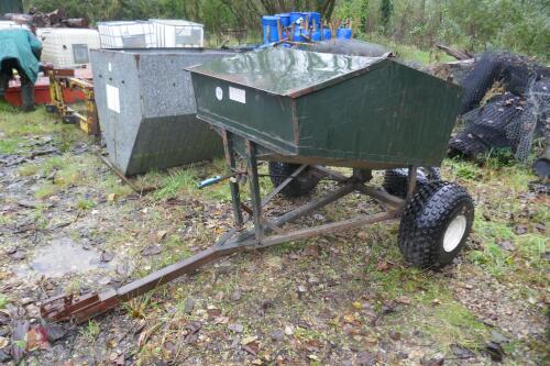 TRAILED FEED BIN ON ATV TYRES