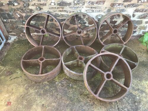 7X FLAT RING ROLLERS/SHEPHERD HUT WHEELS