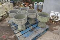 5 X ORNATE CUP PLANTERS