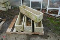 4 X ORNATE TULIP TROUGH PLANTERS