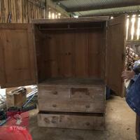 ANTIQUE PINE LINEN CUPBOARD - 3