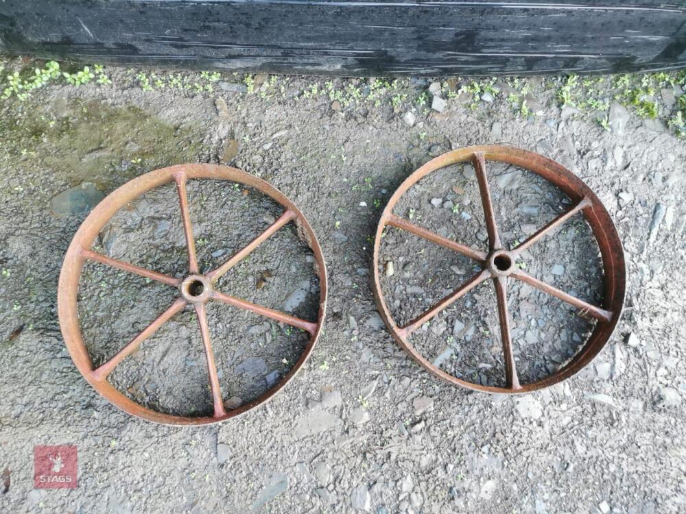 2 CAST IRON WHEELS