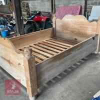 KING SIZE PLUS RUSTIC PINE BED - 2