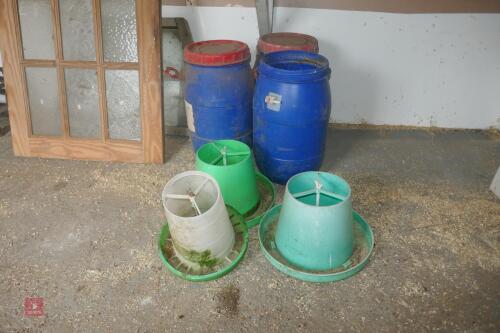 6 ASSORTED POULTRY FEEDERS