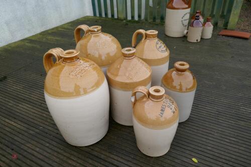 6 STONE CIDER JARS