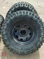 SET OF 4 MODULAR STEEL WHEELS AND TYRES