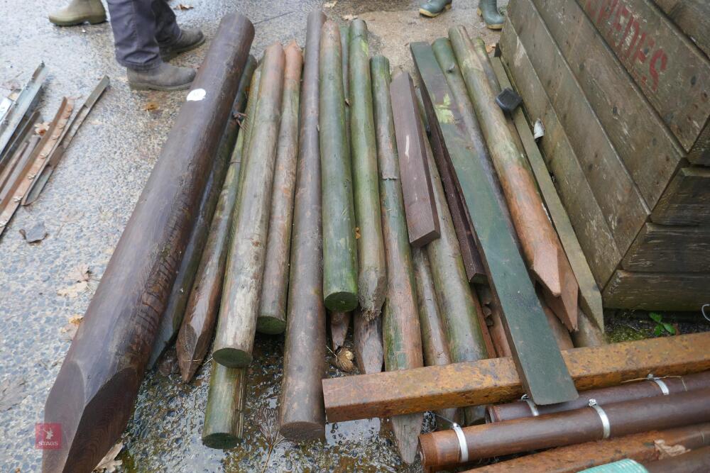 APPROX 25 5'6" X 4" WOODEN FENCING POSTS