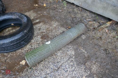 UNUSED 50M X 3' ROLL OF CHICKEN WIRE