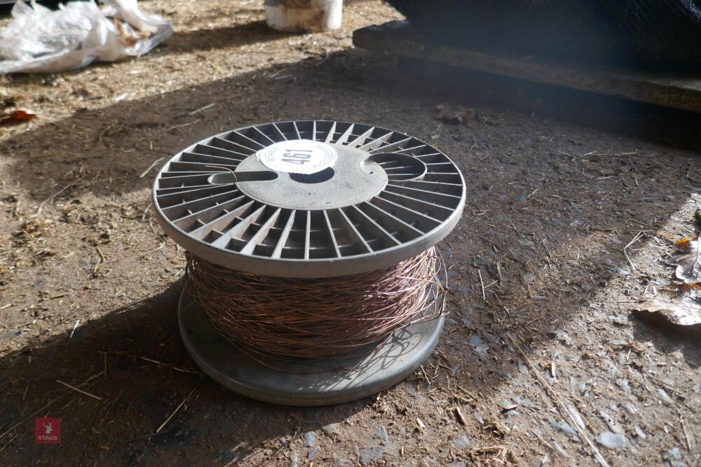 COPPER WIRE ON PLASTIC ELEC FENCING REEL