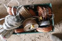 TRAY OF USED ELECTRIC FENCING NYLON WIRE