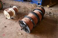 4 REELS OF USED ELECTRIC FENCING WIRE - 9