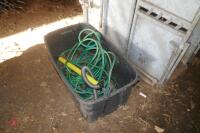 PLASTIC TUB & QTY OF GARDEN HOSE - 3