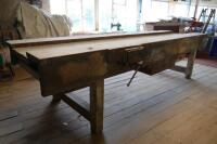 LARGE WOODWORK BENCH WITH 2 VICES - 2