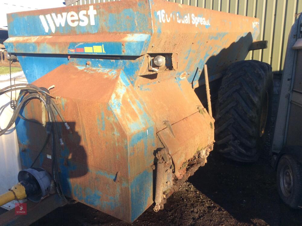 HARRY WEST 1600 DUAL DUNG SPREADER Tyre size: 23.1.26 - Auger whered - Rotors weared and bodyworks thin