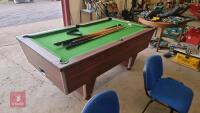 POOL TABLE C/W CUES AND REST - 6