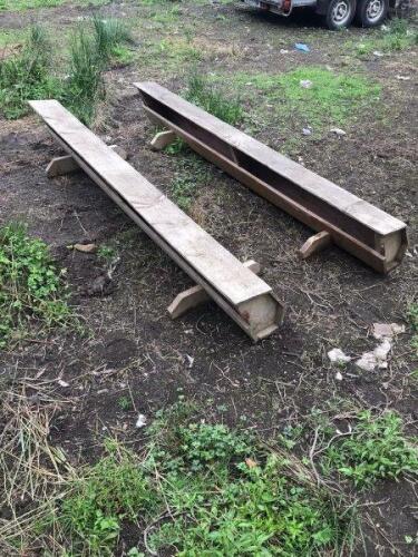 2 X WOODEN LAMB CREEP FEEDERS