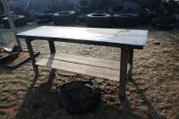 APPROX 6' X 2' WOODEN TOP TABLE