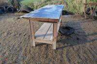 APPROX 6' X 2' WOODEN TOP TABLE - 2