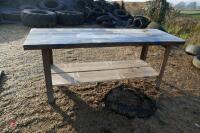 APPROX 6' X 2' WOODEN TOP TABLE - 6