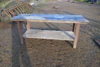 APPROX 6' X 2' WOODEN TOP TABLE - 8