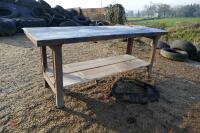 APPROX 6' X 2' WOODEN TOP TABLE - 9