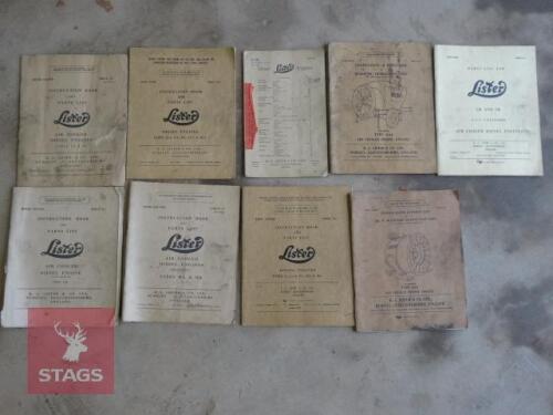 LISTER ENGINE PARTS BOOKS