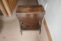 WOODEN OVAL FOLDING SIDE TABLE - 3