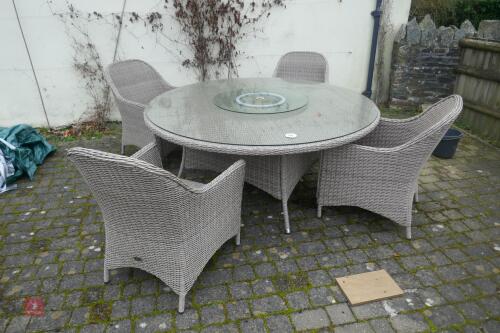 OUTDOOR RATTAN GARDEN TABLE,CHAIRS ETC