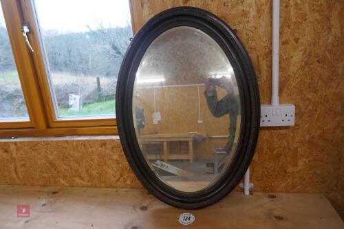 WOODEN OVAL MIRROR