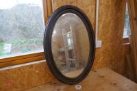 WOODEN OVAL MIRROR - 2