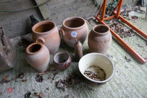 7 MIXED POTS AND BOTTLE