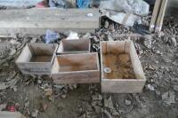 3 WOODEN WINE BOXES