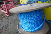 REEL AND TUB OF BLUE ROPE - 2