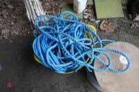 REEL AND TUB OF BLUE ROPE - 4