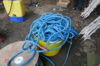 REEL AND TUB OF BLUE ROPE - 5