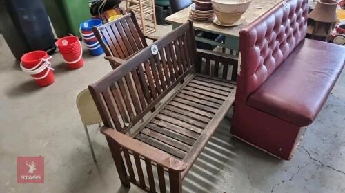 WOODEN BENCH, CHAIR & STOOL