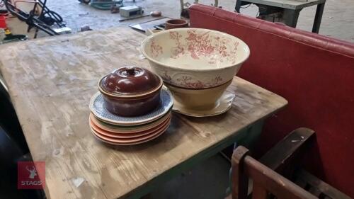 CHINA PLATES, BOWL &POT